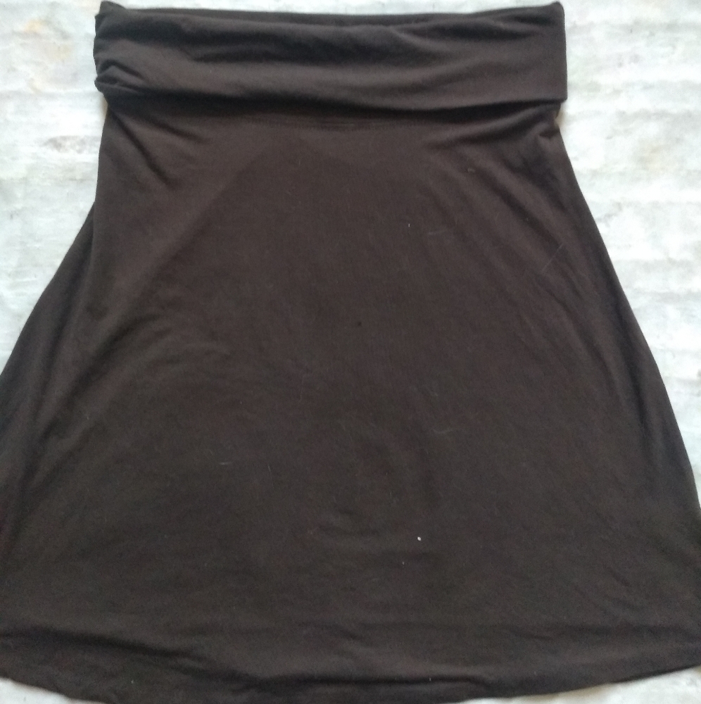 Old Navy brown maxi skirt with fold over top